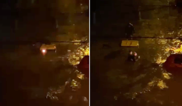 Imagen de Dramático temporal en Mar del Plata: rescatan a un taxista que quedó atrapado en su auto en plena inundación