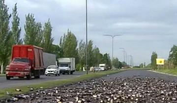 Imagen de Aprovecharon el vuelco de un camión de cerveza y llenaron su bidones