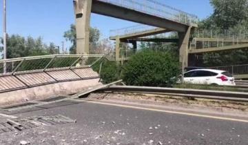 Imagen de Fue suspendido el camionero que derribó un puente peatonal en la ruta 36