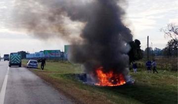 Imagen de Tragedia en la Ruta 2: murieron calcinados tras chocar contra una alcantarilla a la altura de Lezama