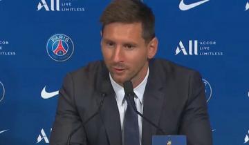 Imagen de El PSG presentó a Messi en conferencia de prensa: "Mi sueño es levantar otra Champions"